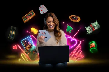 Uma roleta brilhante com fichas em cascata, simbolizando os envolventes jogos ao vivo e instantâneos disponíveis no 67VIP.